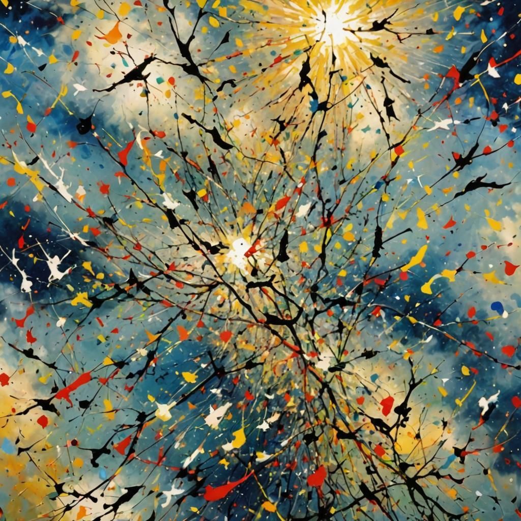 Animals in Pollock Style with Divine Light