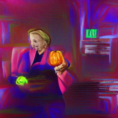Hillary Clinton and a Pumpkin