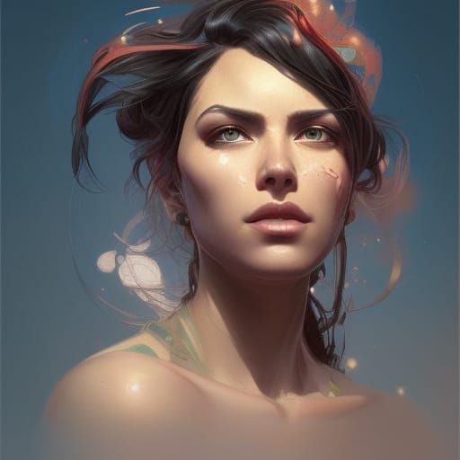 Oracle Portrait in Hyperdetailed Art Nouveau Style