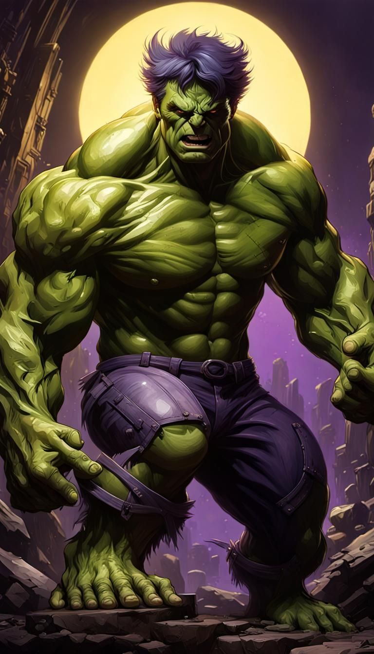 Hulk Wolverine Fusion in Dark Fantasy Style