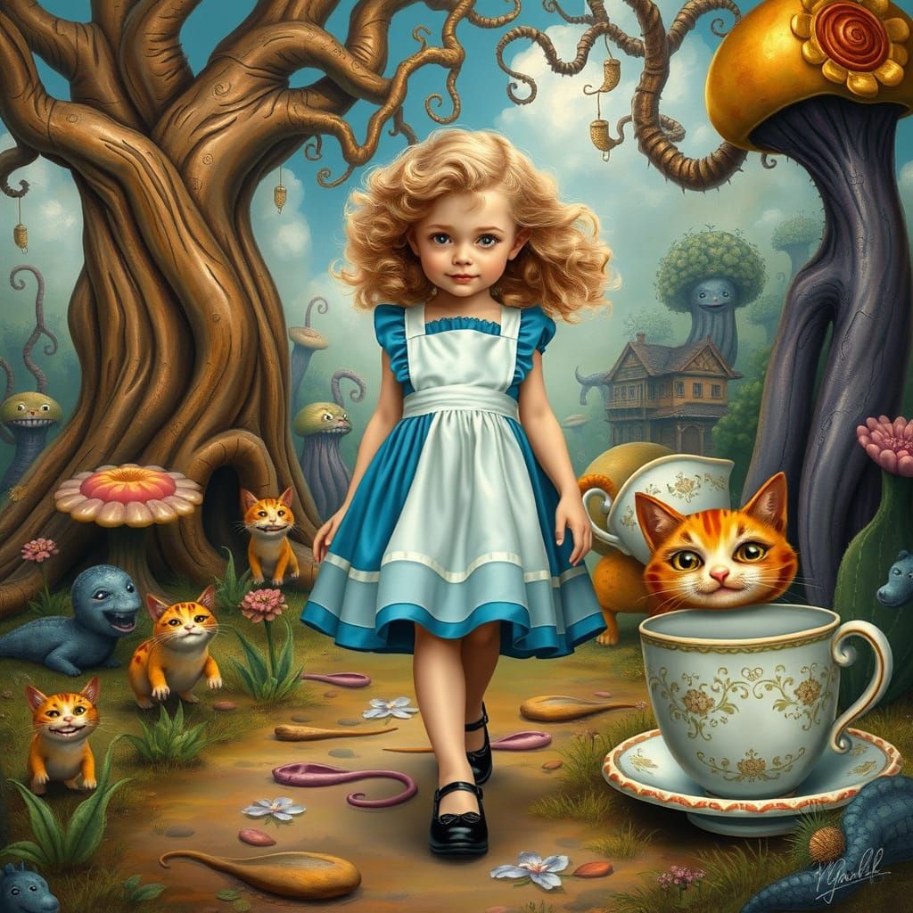 Wonderland Girl in Whimsical Digital Painting