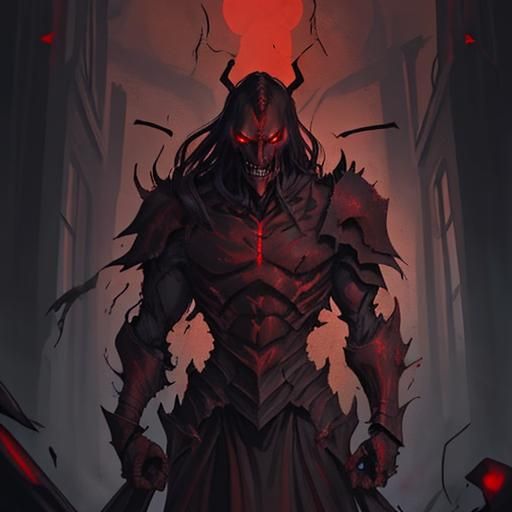 Demonic Red Figure Embodiment of Chaos