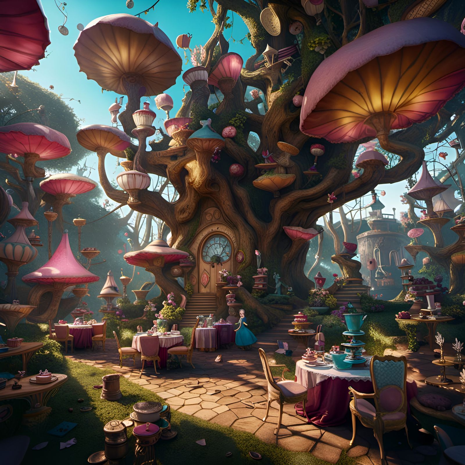 Alice in Wonderland Mad Tea Party: Fantasy Art