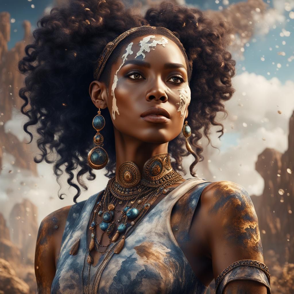 Vitiligo Woman: Detailed Matte Painting