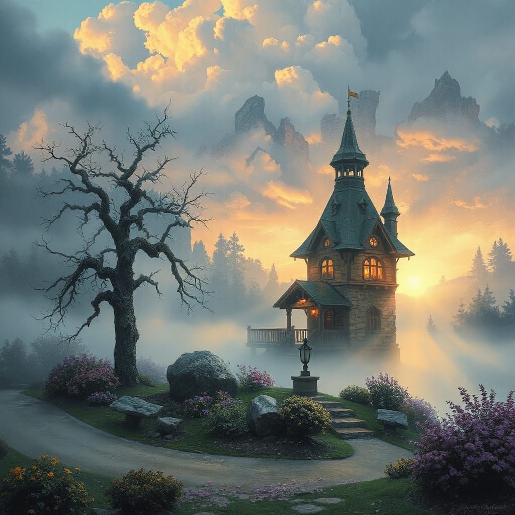 Ethereal Fantasy Scene in Dreamy Style