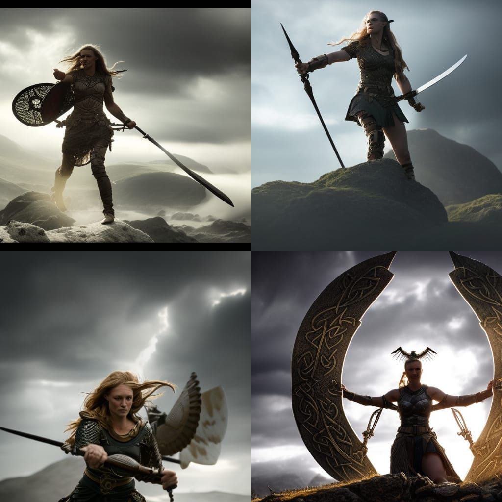 Valkyrie in Sunlight: Intricate Digital Matte Painting