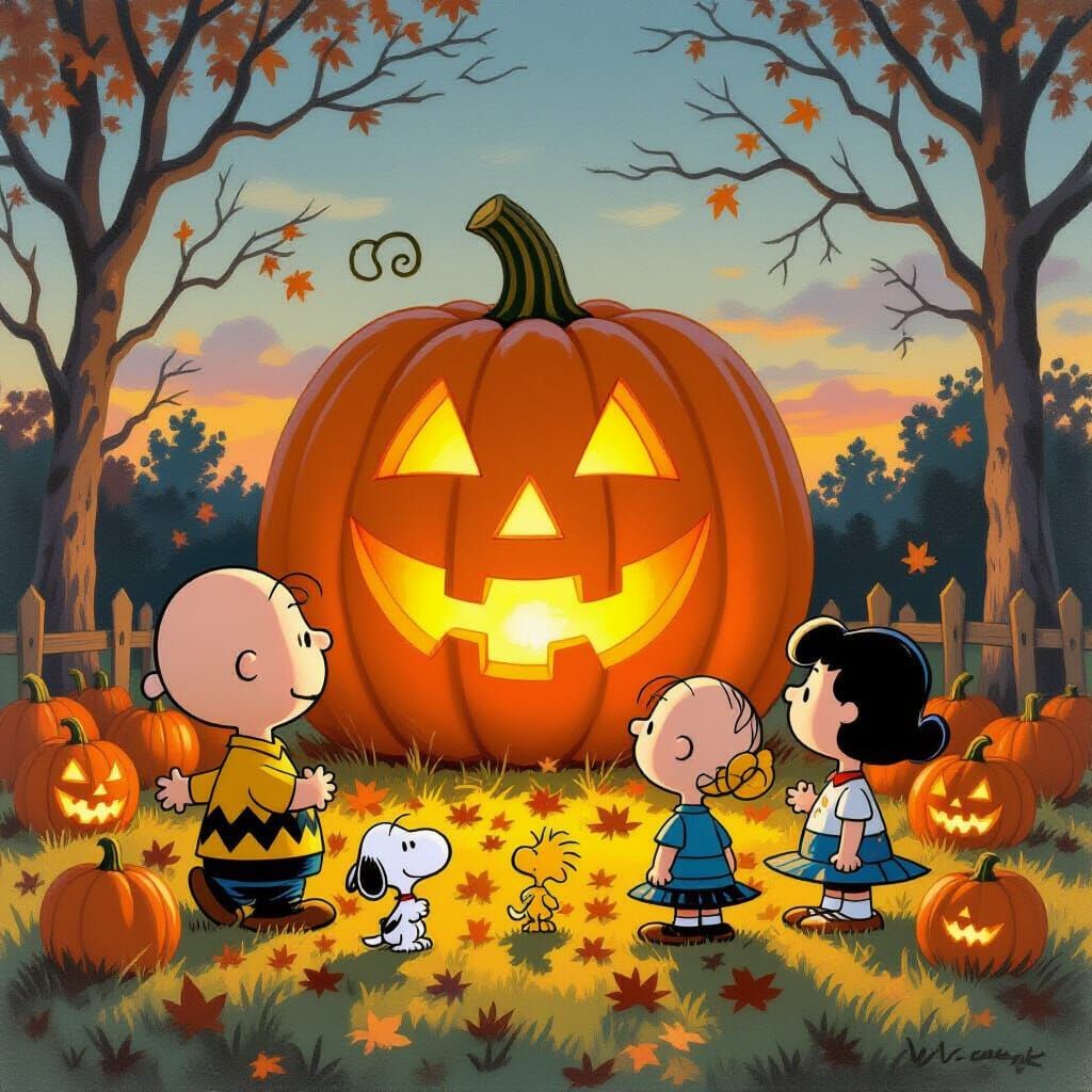 Great Pumpkin Appears in Autumnal Pumpkin Patch