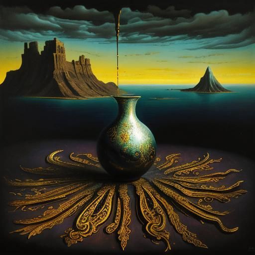 Surreal Melting Object in Dali Style