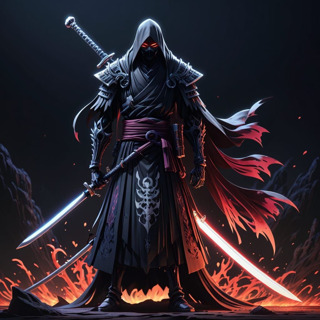 Anime Shinigami Character with Glowing Sword