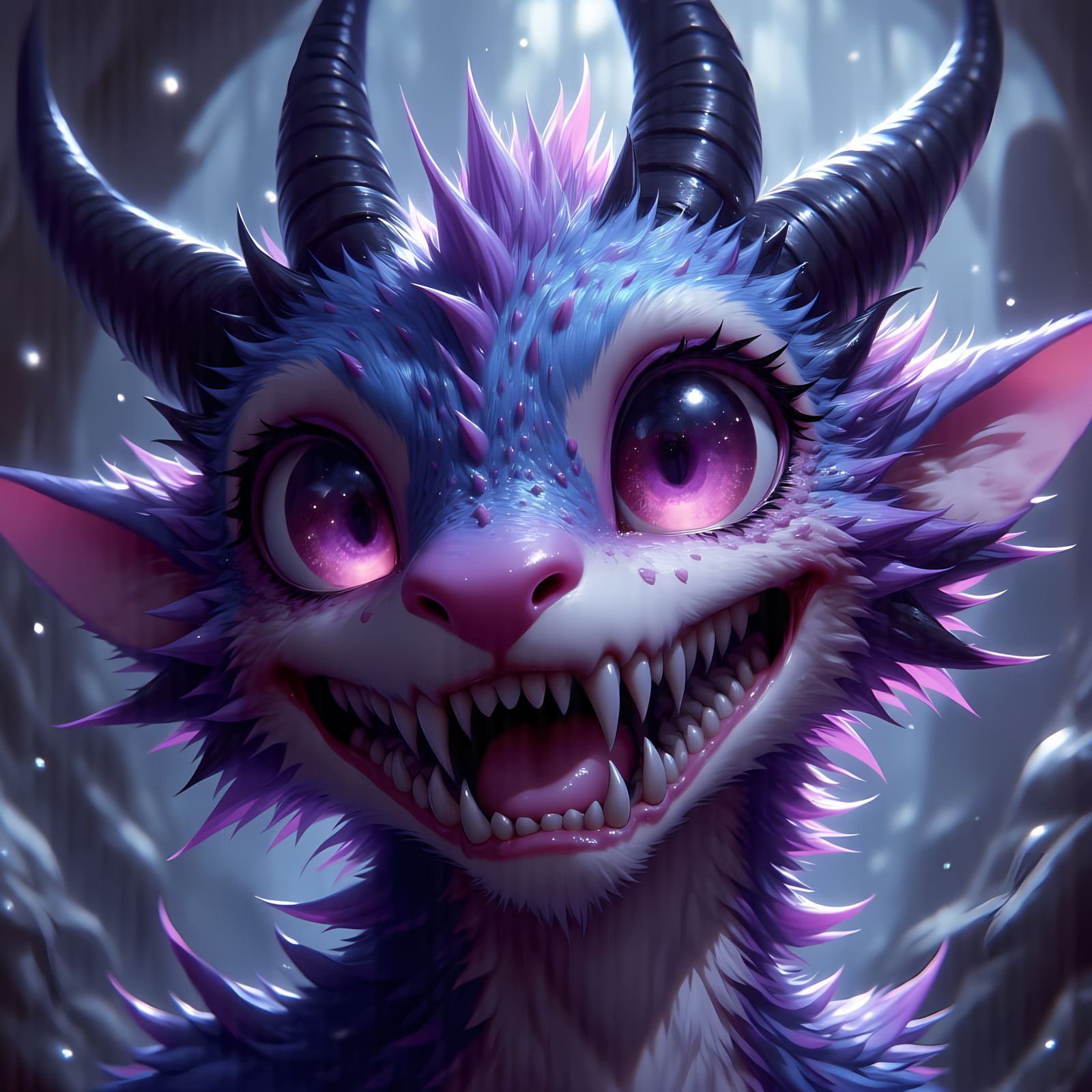 Surreal Dragon Portrait in Anime Style