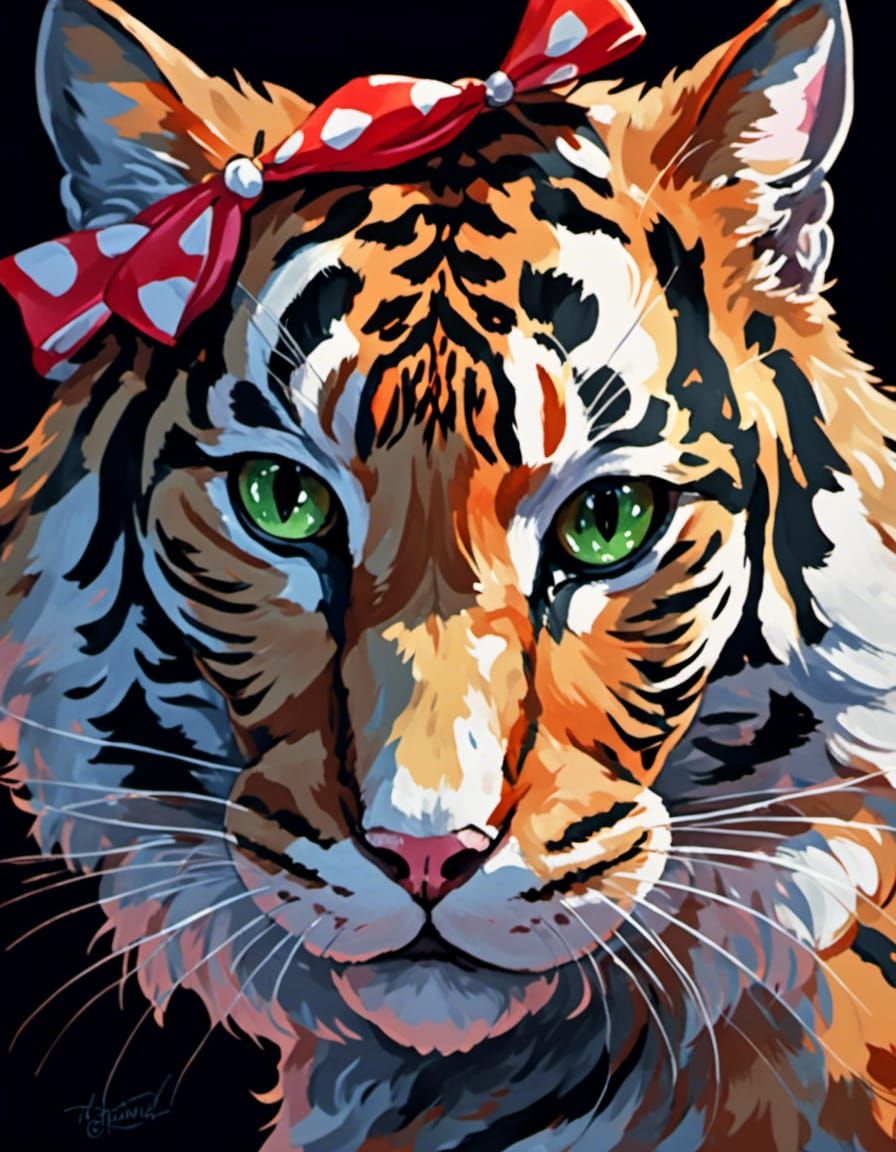 Cute Christmas Kitten in Soft Style