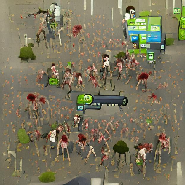 Zombie Horde Emerges from Ruined City