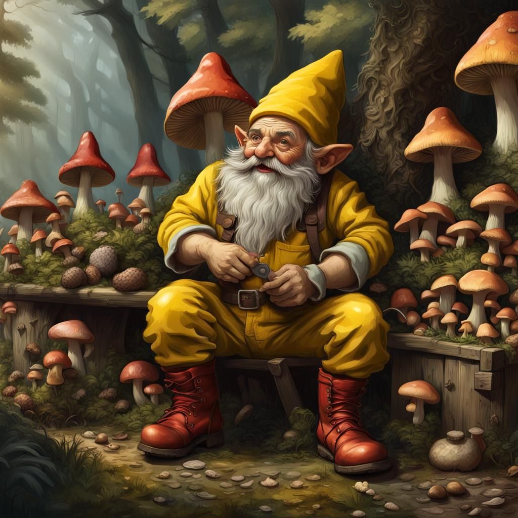 Dwarf Mushroom Vendor in Forest Market