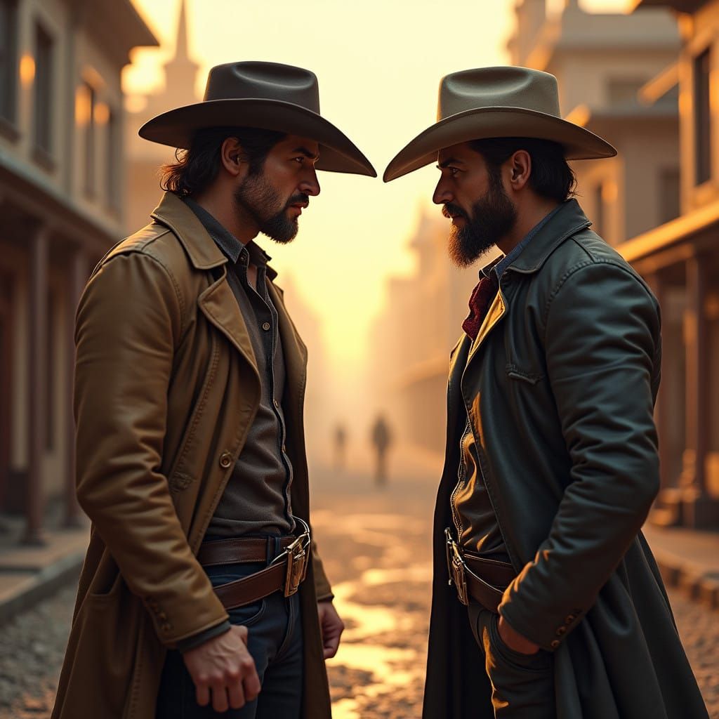 Cowboys Face Off in a Miniature City