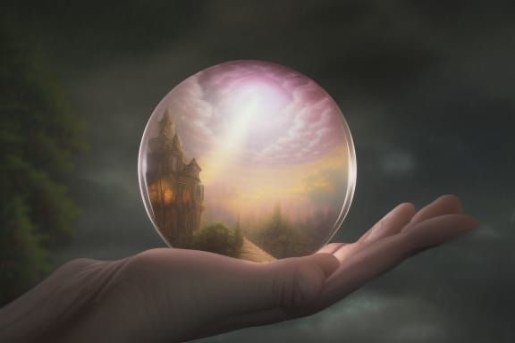 Ethereal Crystal Ball in Dramatic Digital Painting