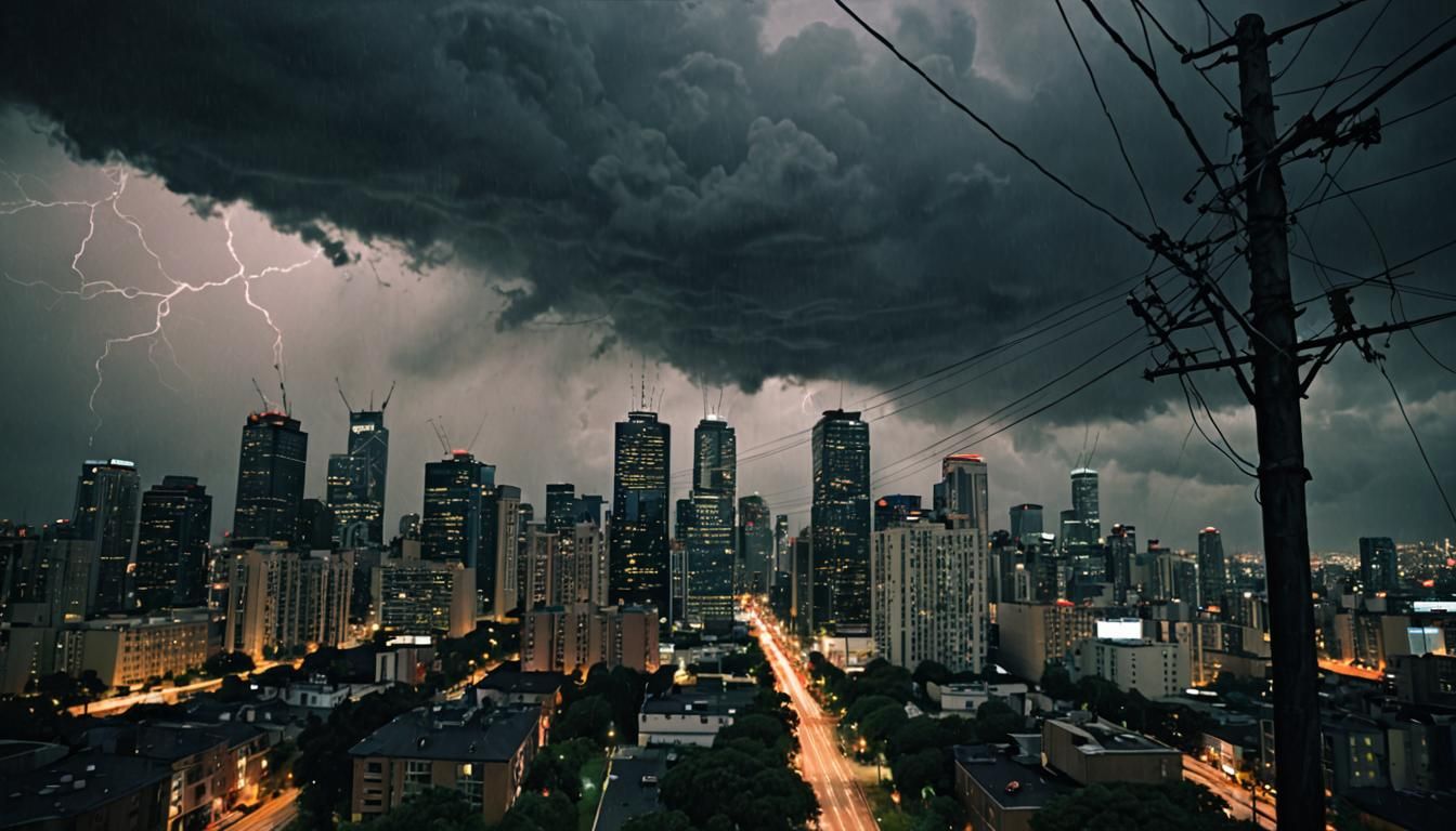 Stormy Metropolis: High-Resolution Photography of City Destr...