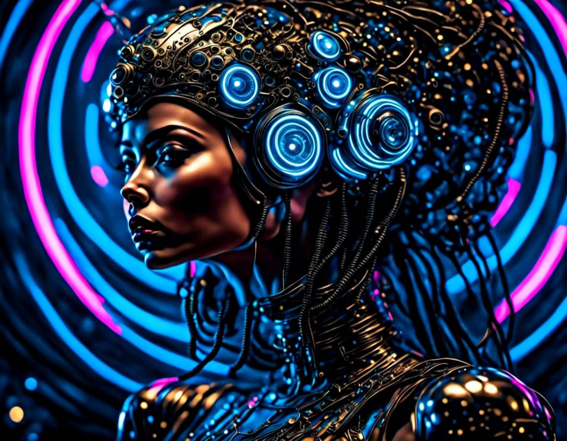 Cosmic Holographic Illustration in Surreal Mixed Media
