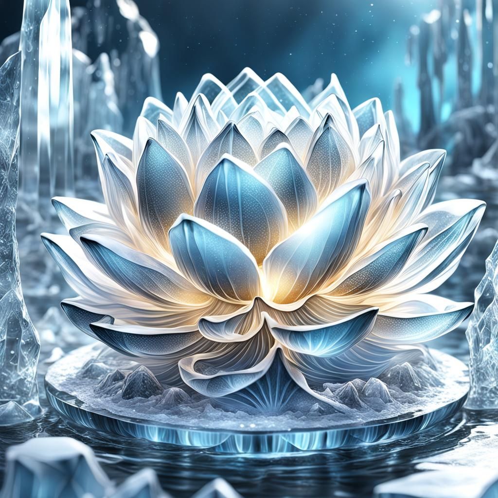 Lotus Ice Sculpture Flower