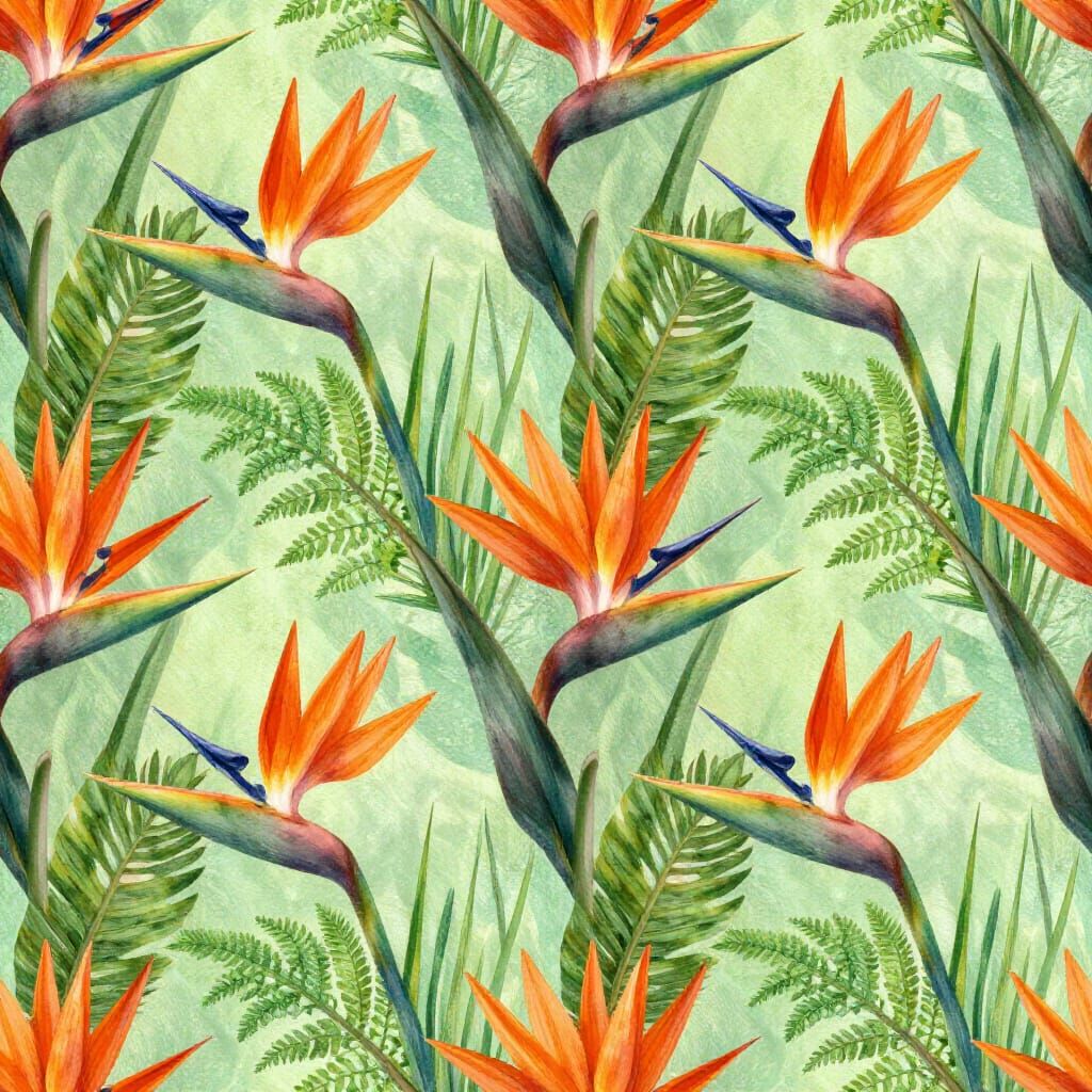 Birds of Paradise Pattern in Henri Rousseau Jungle Style