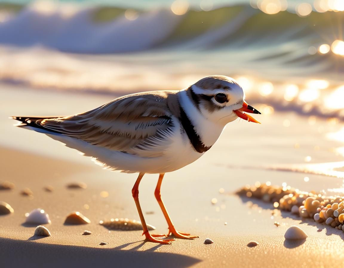 The Piping Plover Voices a Soft "Pee-Werp" Alarm Call