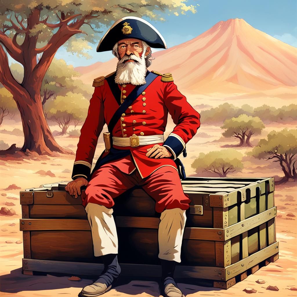 British Colonial Officer in Desert, Digital Art