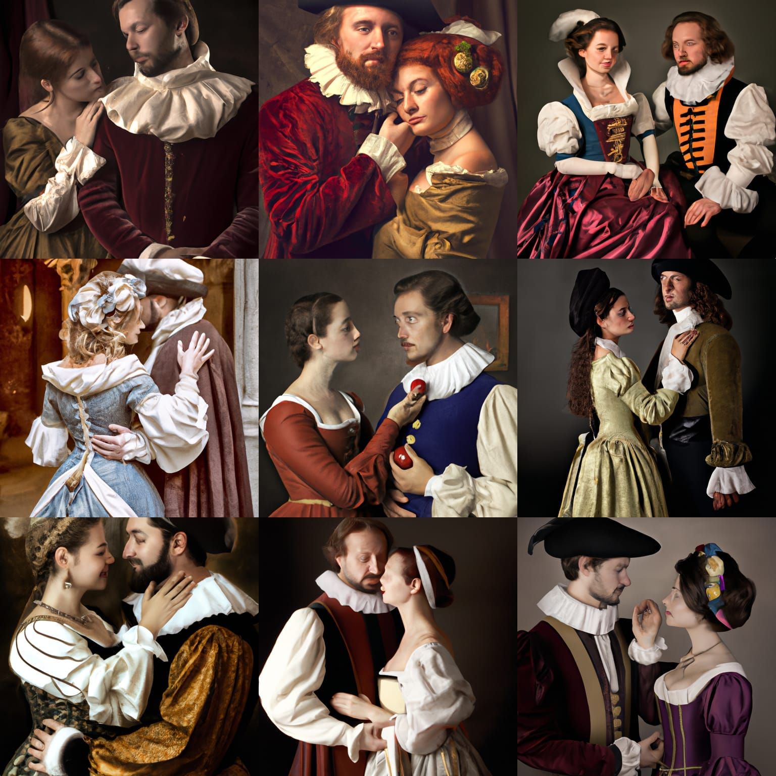 Renaissance Couple in Love Portrait