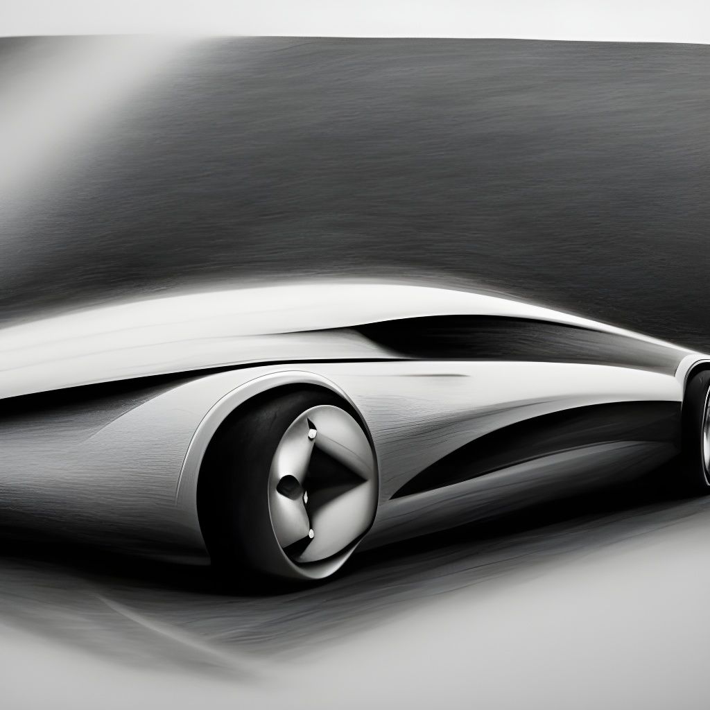 Hyperdetailed Charcoal Drawing of Futuristic Cars