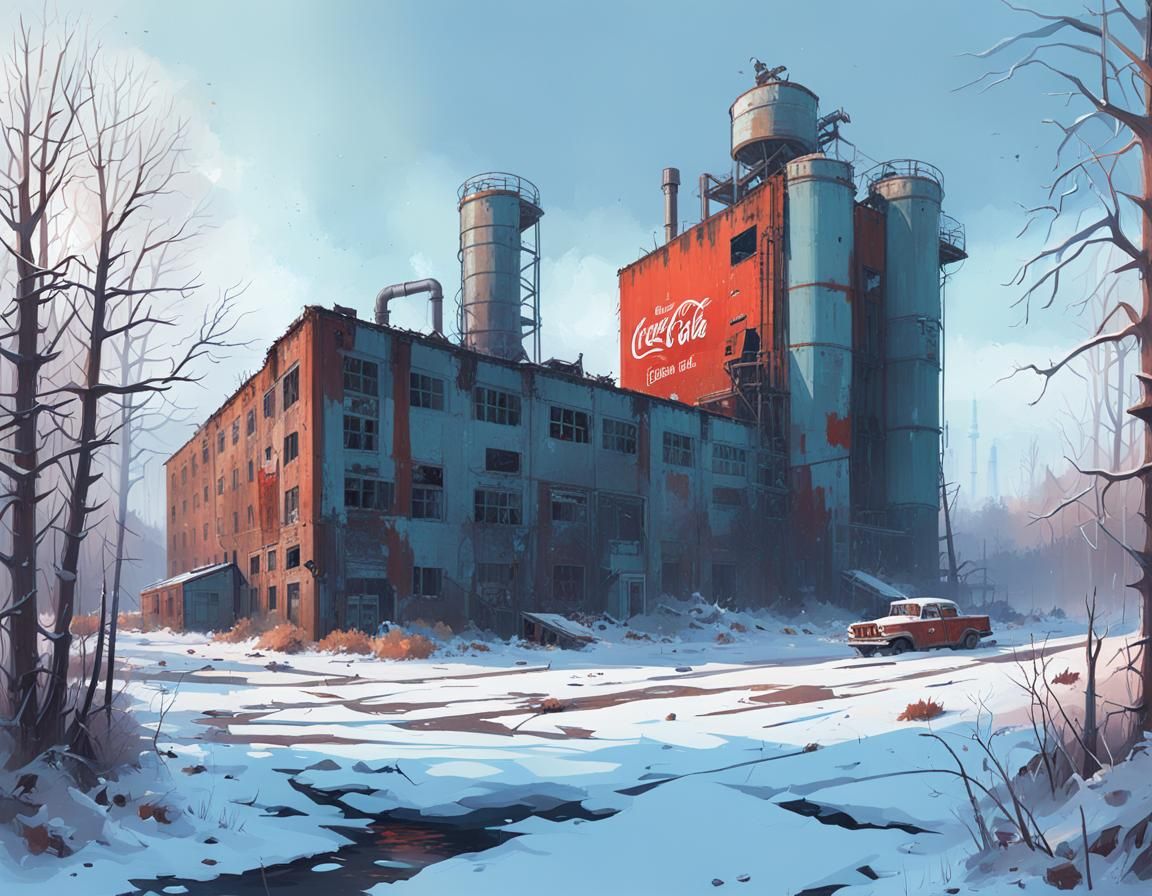 Abandoned Coca-Cola Factory in Post-Apocalyptic Winter
