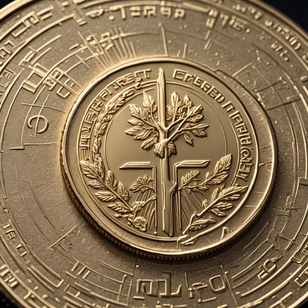 Gold Coin with Clean Energy Logo: Concept Art