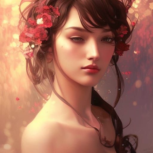 Valentine Portrait in Hyperdetailed Digital Art Style