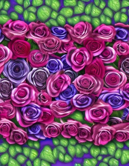 Liquid Metal Roses in Cyberpunk Window Box