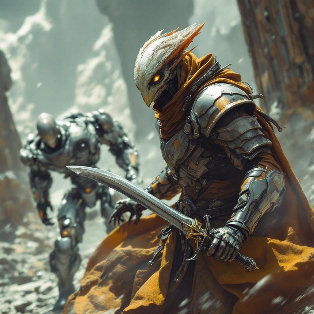 Alien Knight Battles Android: Epic Digital Matte Painting