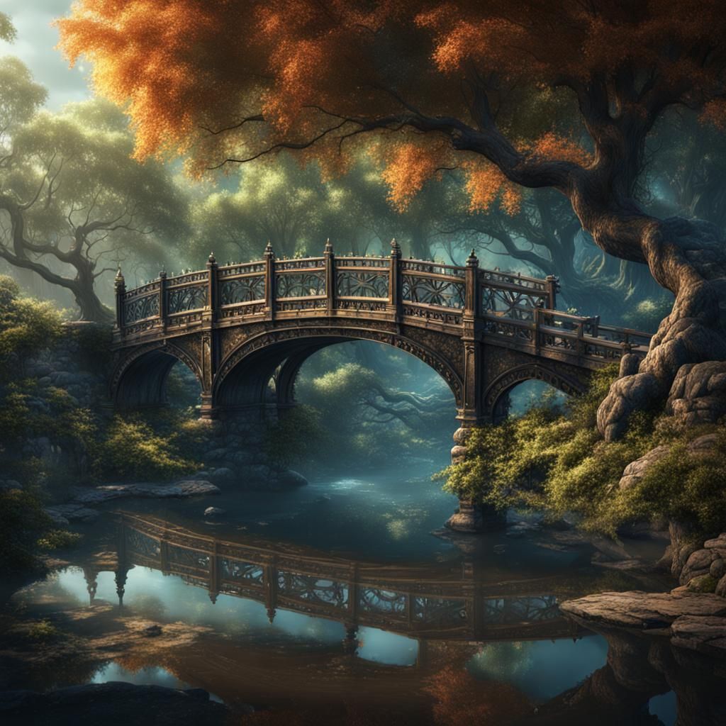 Beautiful wooden bridge