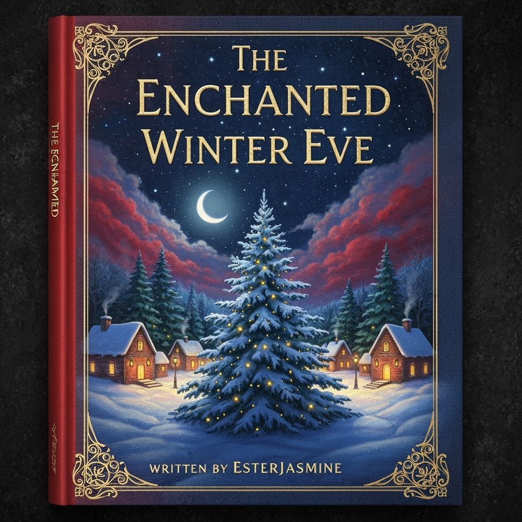 Enchanted Winter Eve Christmas Storybook Cover in Rackham St...
