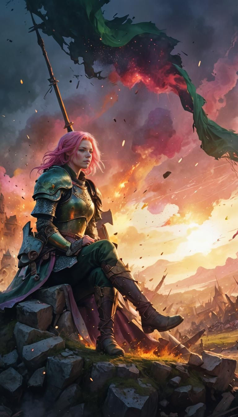 Medieval Warrior Maiden in Leather Armor