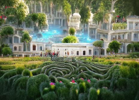 Palace Maze Garden in Realistic Concept Art