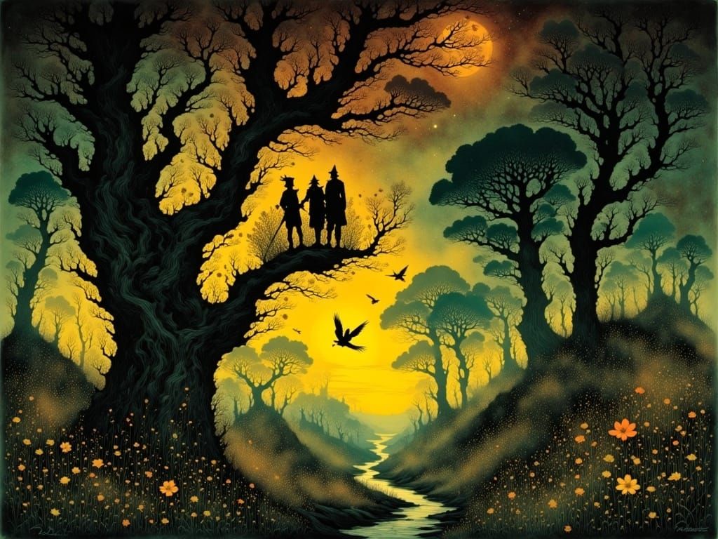 Ethereal Cityscape Under Starlight