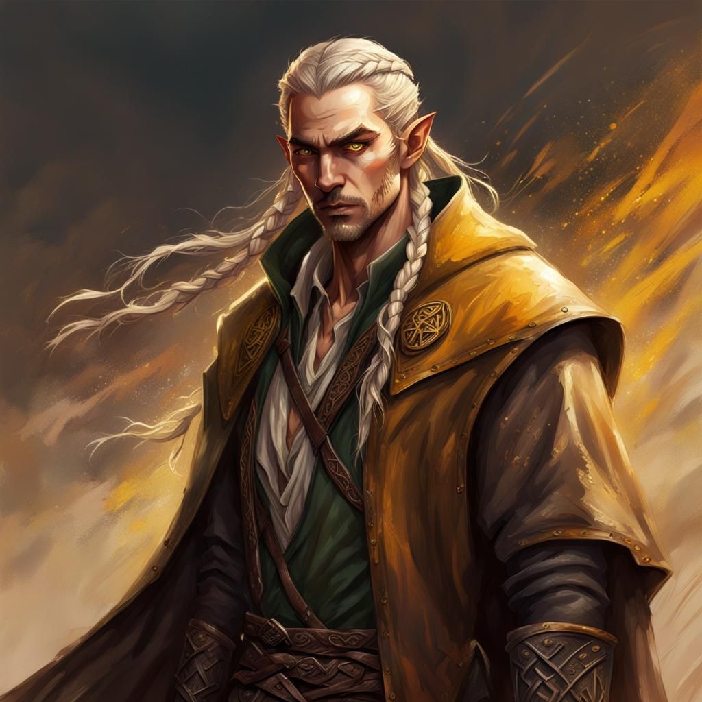 Hyperrealistic Elf with Braids in Celtic Style