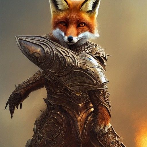 Armored Fox: Detailed Fantasy Digital Painting