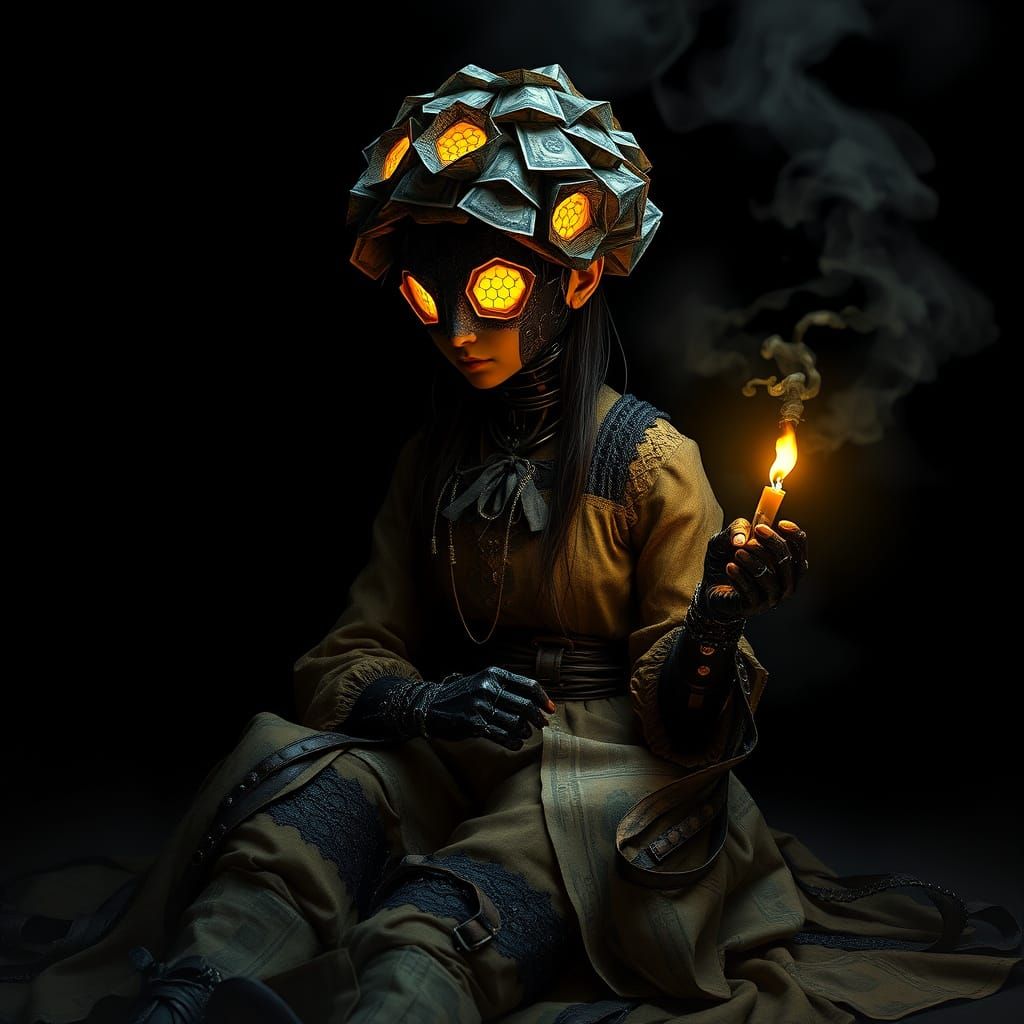 Origami Dollars in Oil Painting Style