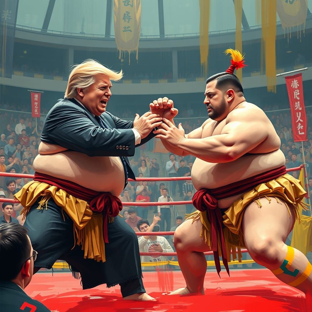 Trump vs Zelensky: A Sumo Wrestling Match