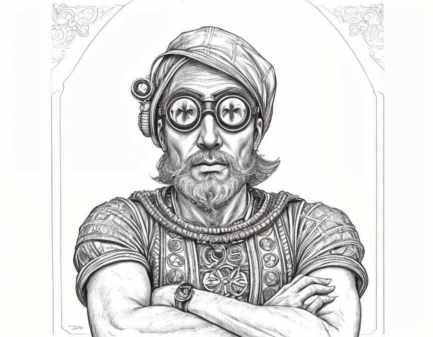 Vintage-Style Portrait of an Older Man in Italian Cityscapes...