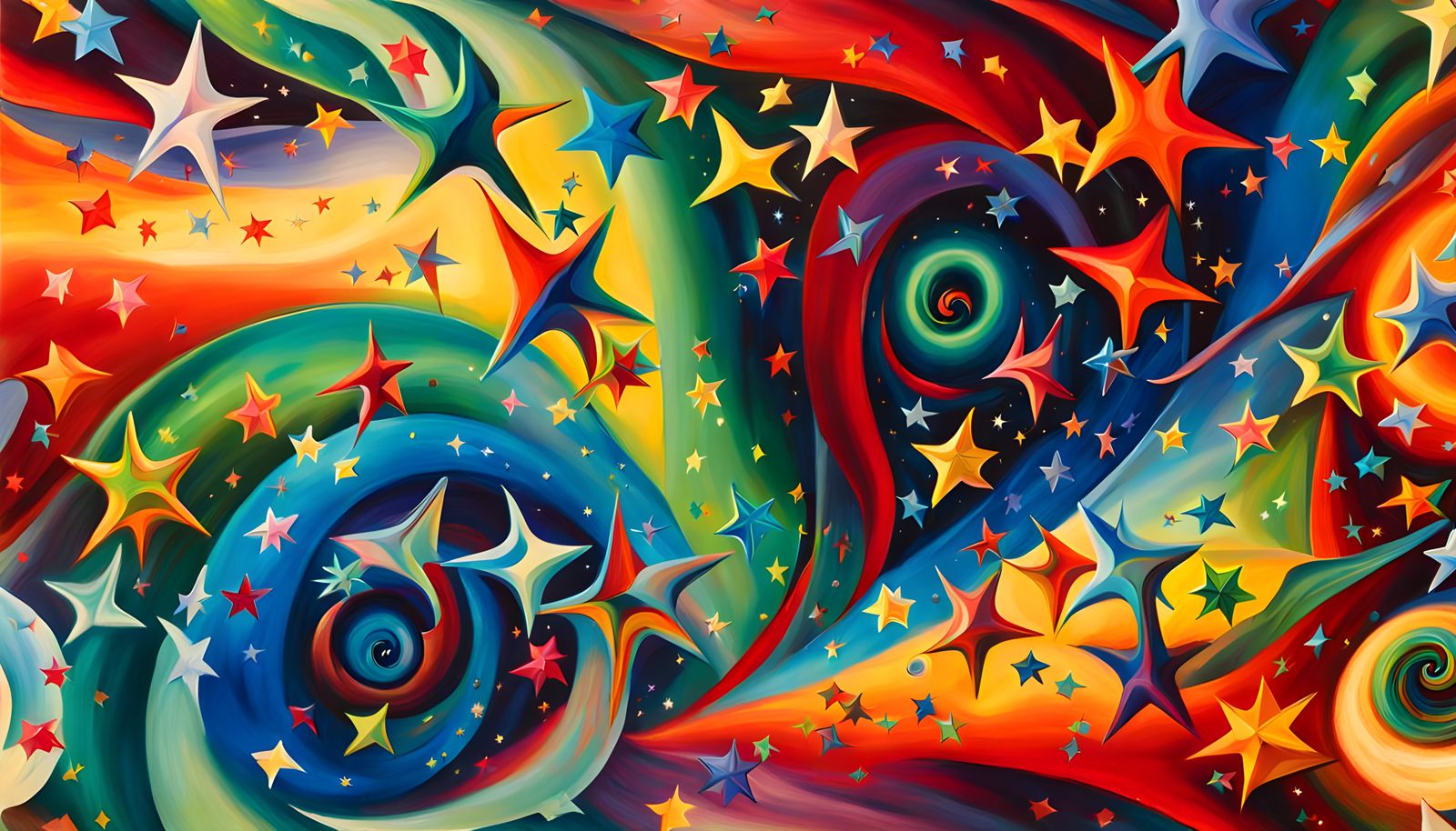 Iridescent Star Cluster Formation in Abstract Expressionism