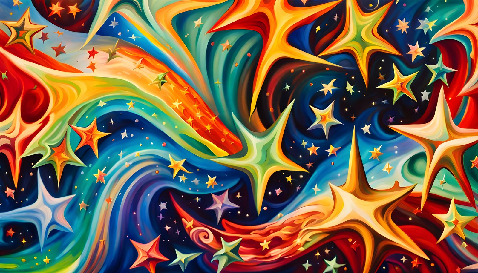 Iridescent Star Cluster Formation in Abstract Expressionism