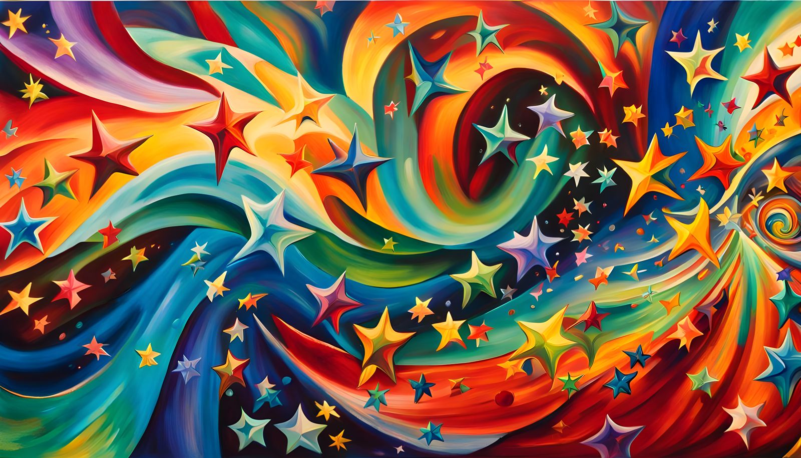 Iridescent Star Cluster Formation in Abstract Expressionism