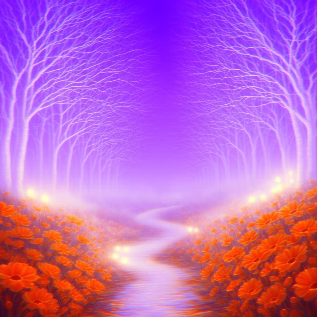 Ethereal Fantasy Flowers in Mystical Dreamscape