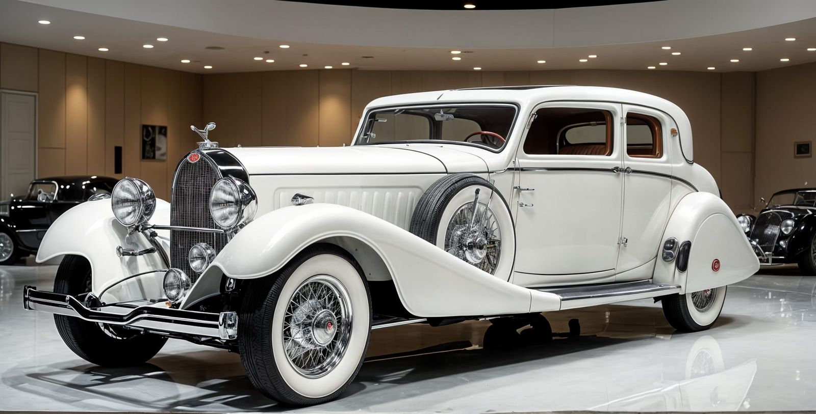 1930 White Bugatti Sedanca Coupe de Ville