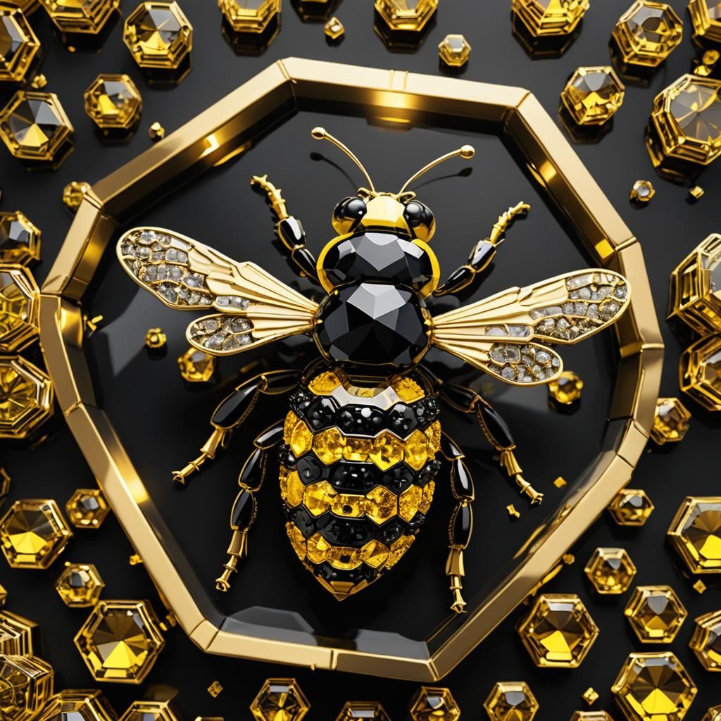 Swarovski Crystal Bee in Spectacular 3D Rendering