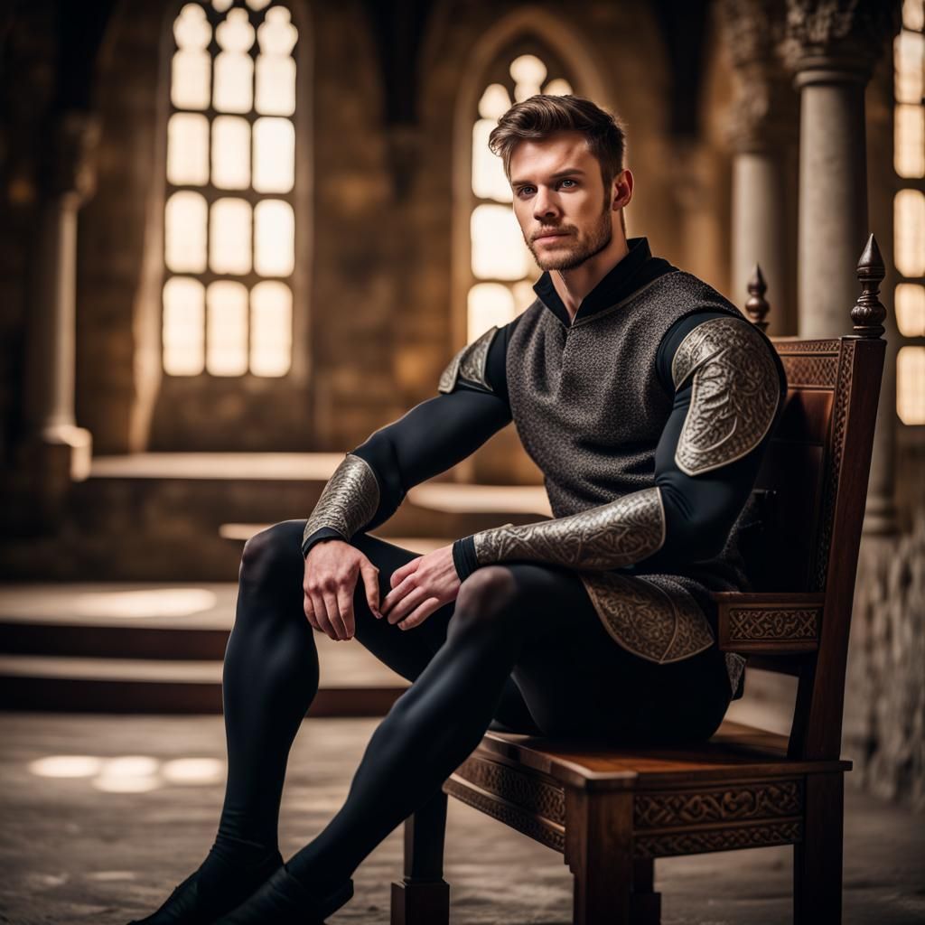 Medieval Prince on Throne, Professional Photography