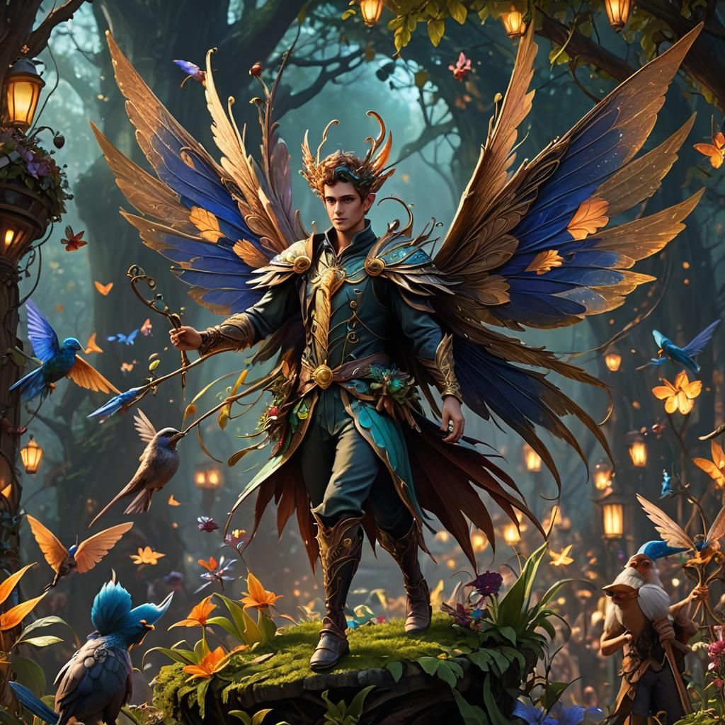 Male Fairy Artificer at Fey Carnival, Digital Painting